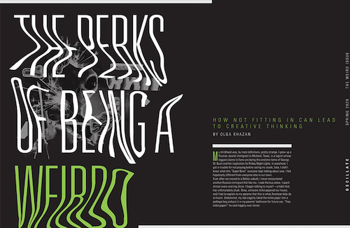 Oscillate magazine design